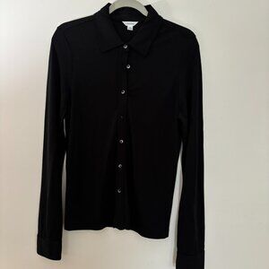 Women's Calvin Klein Black Rayon Sheer Button Up - Size M